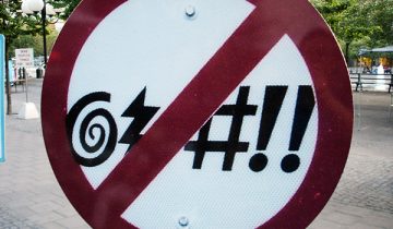 sign depicting rule no bad words allowed