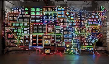 tons of screens stacked on each other