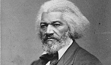 Grayscale Frederick Douglass headshot