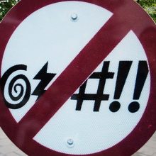 sign depicting rule no bad words allowed